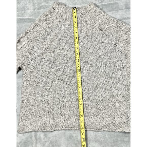 Natural Life Wool Blend Sweater Oversized XS Gray Nubbly Light Chunky Neutral - Picture 9 of 10